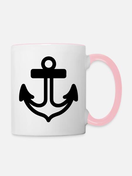 Anker - Tasse zweifarbig - Weiß/Pink
