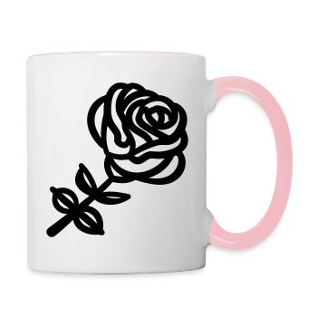 Pink Flower - Contrasting Mug - white/pink - Right