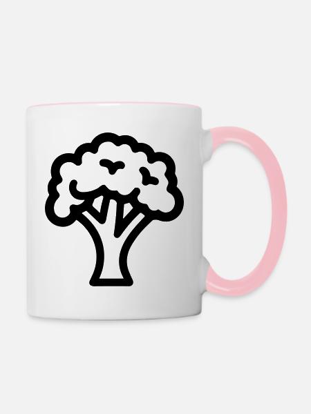 Brokkoli - Tasse zweifarbig - Weiß/Pink