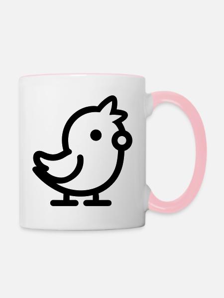 Küken - Tasse zweifarbig - Weiß/Pink