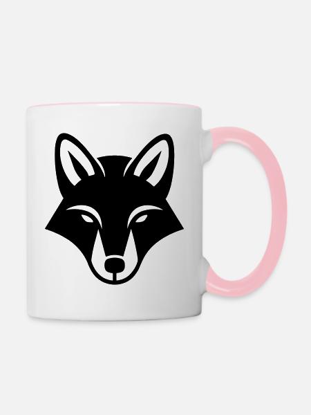 Fuchs - Tasse zweifarbig - Weiß/Pink