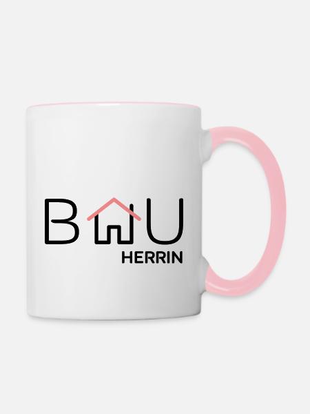 Bauherrin - Tasse zweifarbig - Weiß/Pink