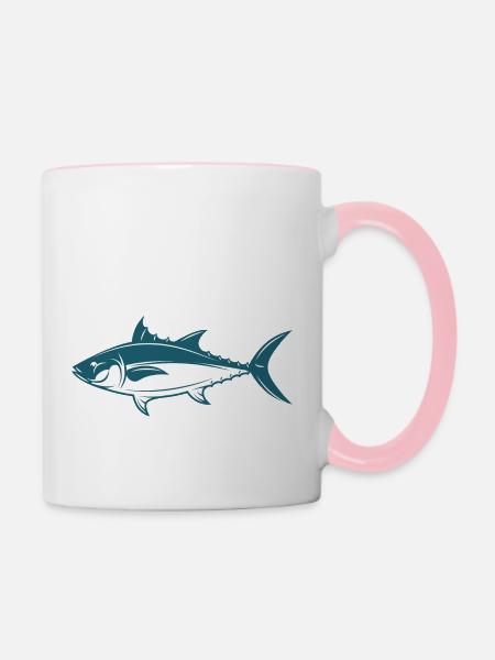 Meerestiere - Tasse zweifarbig - Weiß/Pink