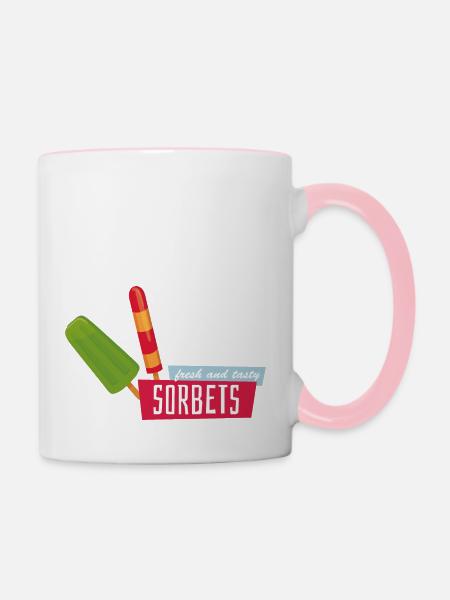 Sommer - Tasse zweifarbig - Weiß/Pink