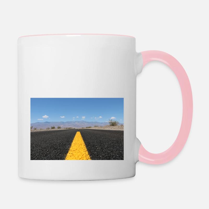 Road , Road Trip, Timeless, j - Contrasting Mug - white/pink