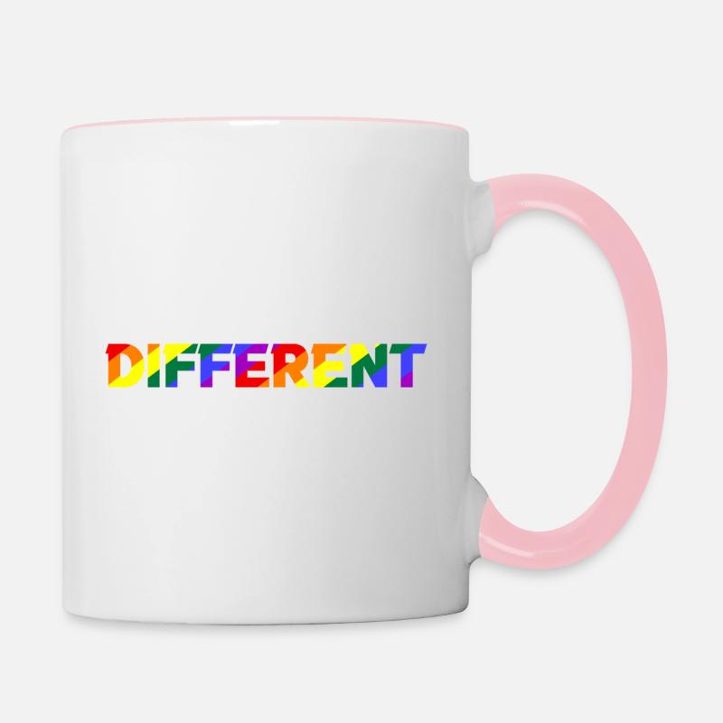 Different Rainbow Pride - Contrasting Mug - white/pink
