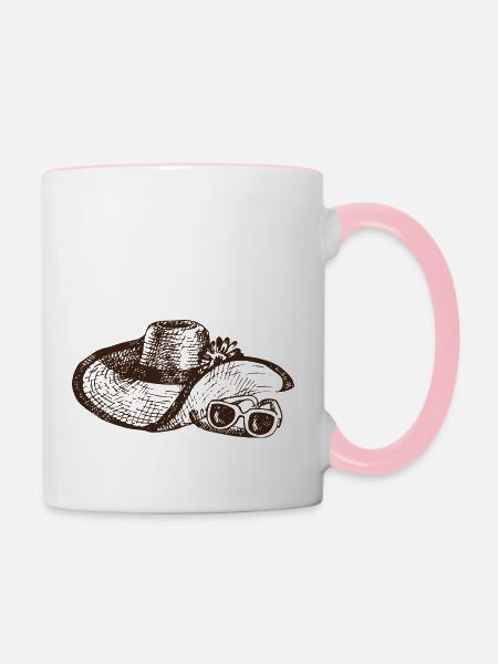 Sommer - Tasse zweifarbig - Weiß/Pink