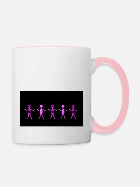 Figuren - Tasse zweifarbig - Weiß/Pink