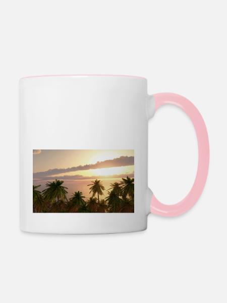 In der Südsee - Tasse zweifarbig - Weiß/Pink