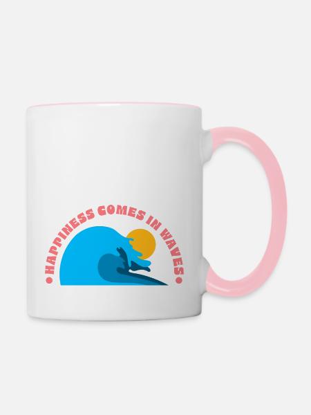Sommer - Tasse zweifarbig - Weiß/Pink