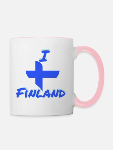 finland - Tasse zweifarbig - Weiß/Pink