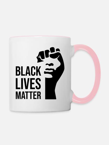 BLM Design Geschenk - Tasse zweifarbig - Weiß/Pink