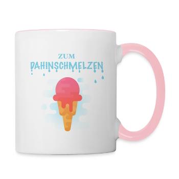 Zum dahinschmelzen - Eis - Tasse zweifarbig - Weiß/Pink - Rechts