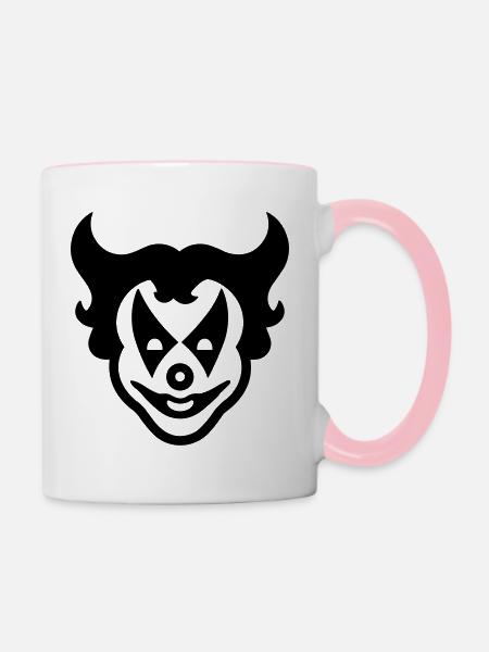 Clown - Tasse zweifarbig - Weiß/Pink