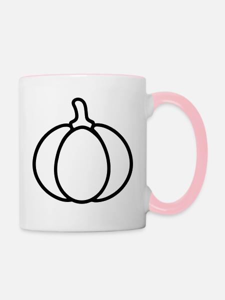 Kürbis - Tasse zweifarbig - Weiß/Pink