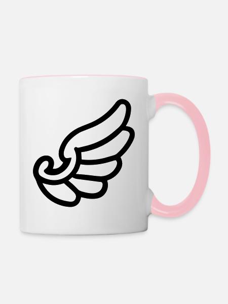 Engelsflügel - Tasse zweifarbig - Weiß/Pink