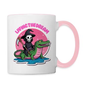 Vivre le rêve - Mug contrasté - blanc/rose - Droite