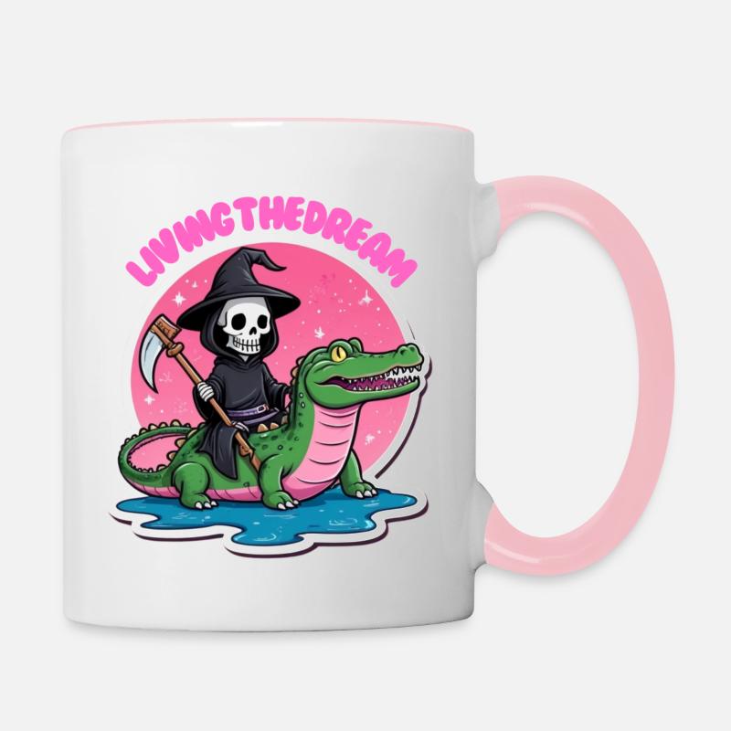 Vivre le rêve - Mug contrasté - blanc/rose