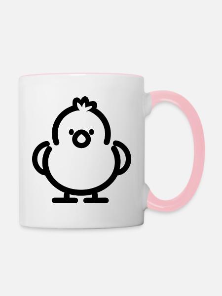 Küken - Tasse zweifarbig - Weiß/Pink