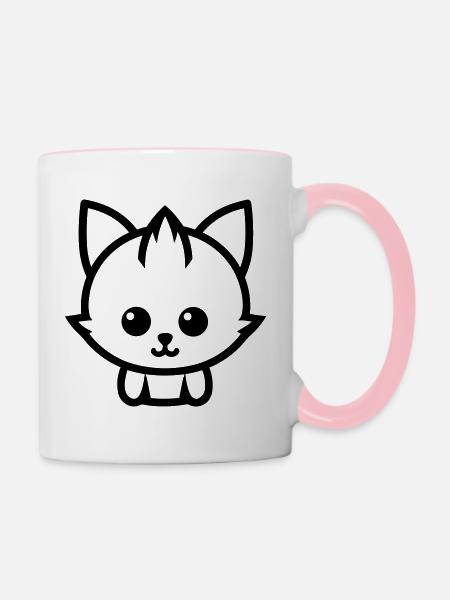 Fuchs - Tasse zweifarbig - Weiß/Pink
