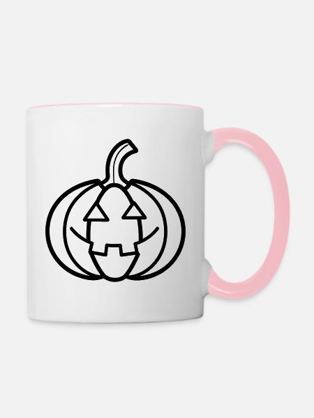 Kürbis - Tasse zweifarbig - Weiß/Pink
