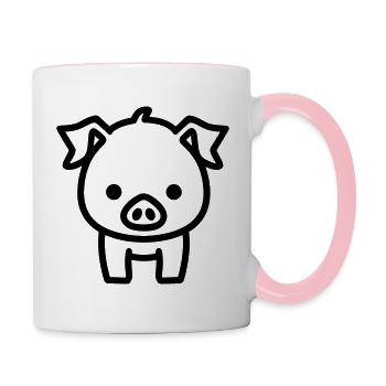 pig - Contrasting Mug - white/pink - Right