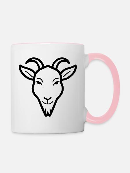 Ziegenbock - Tasse zweifarbig - Weiß/Pink