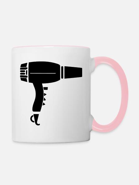 Föhn - Tasse zweifarbig - Weiß/Pink