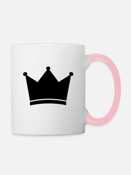 Krone - Tasse zweifarbig - Weiß/Pink
