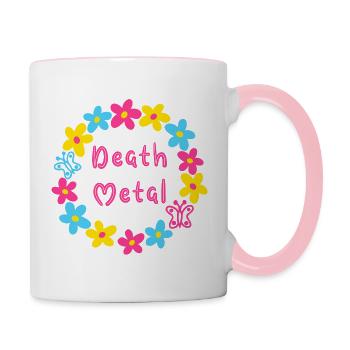DEATH METAL - Tasse zweifarbig - Weiß/Pink - Rechts