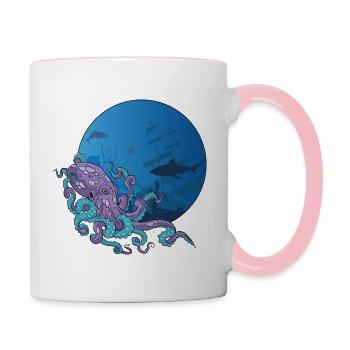 Octopus - Tasse zweifarbig - Weiß/Pink - Rechts