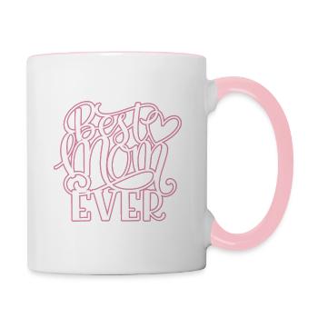 Best MOM Ever - Tasse zweifarbig - Weiß/Pink - Rechts