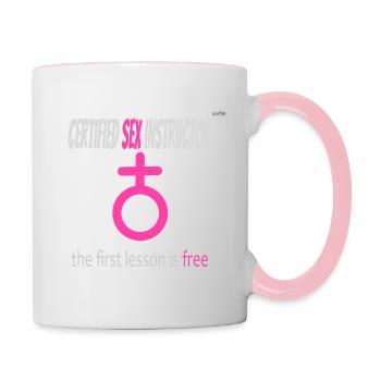 Sex instructor -female version - Contrasting Mug - white/pink - Right