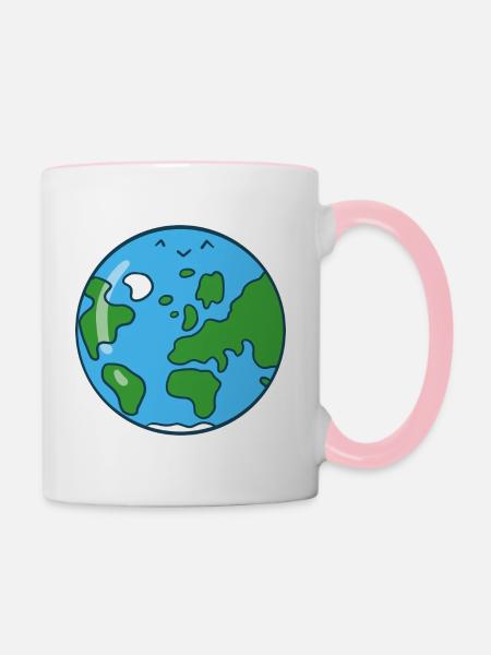 Süße Erde - Tasse zweifarbig - Weiß/Pink