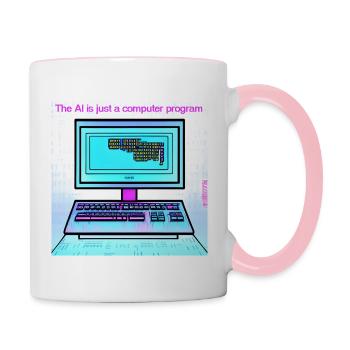AI Sign - Tasse zweifarbig - Weiß/Pink - Rechts