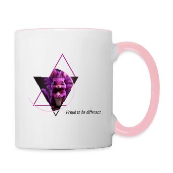 Hybride lapin-écureuil vampire ! - Mug contrasté - blanc/rose - Droite