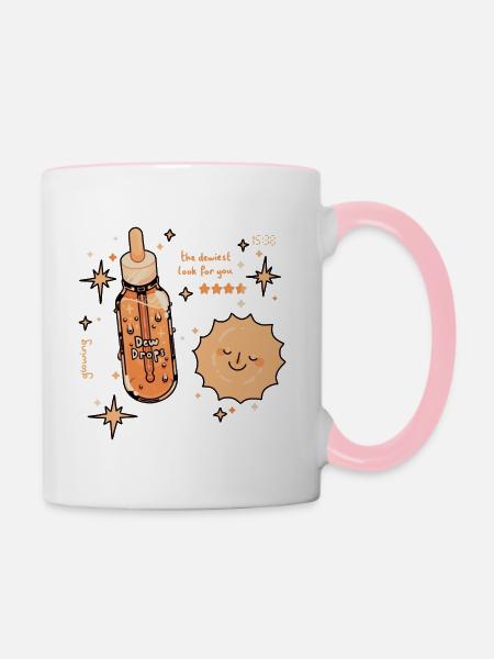 Strahlende Haut - Tasse zweifarbig - Weiß/Pink