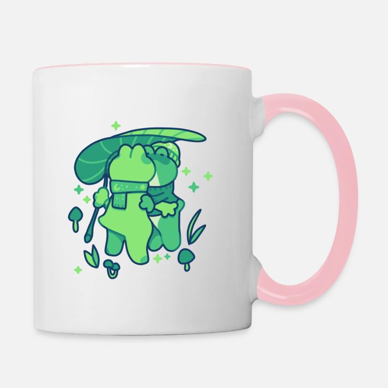 Frog Weather - Contrasting Mug - white/pink