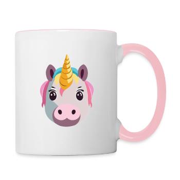 Einhorn - Tasse zweifarbig - Weiß/Pink - Rechts