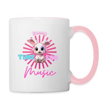 BUNNY - L’heure de la conception musicale - Coloré - Mug contrasté - blanc/rose - Droite