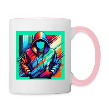 Cyber Puls - Tasse zweifarbig - Weiß/Pink - Rechts