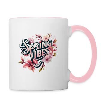 Beginning of spring: Floral splendour - Contrasting Mug - white/pink - Right