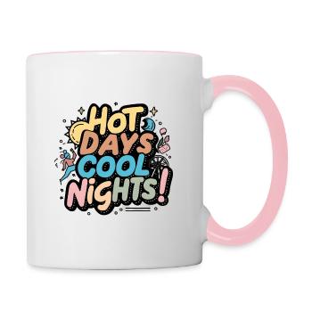 Journées chaudes Nuits fraîches - Mug contrasté - blanc/rose - Droite