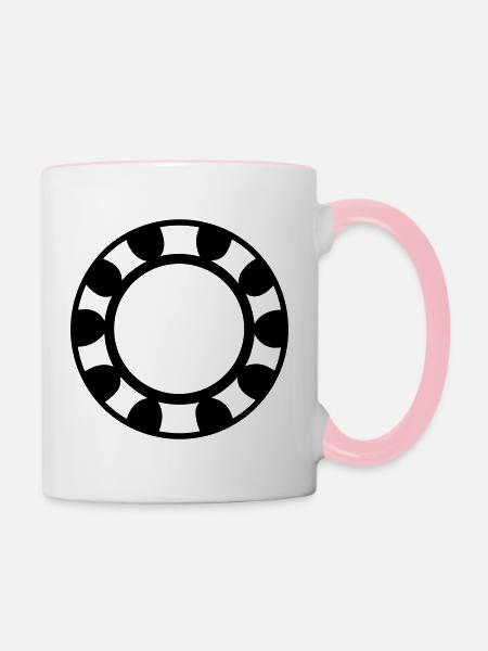 Poker-Chip - Tasse zweifarbig - Weiß/Pink