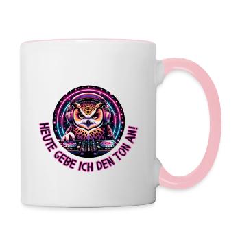 Aujourd’hui, je donne le ton à Owl - Mug contrasté - blanc/rose - Droite
