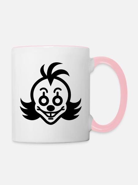 Clown - Tasse zweifarbig - Weiß/Pink
