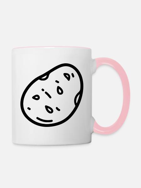 Kartoffel - Tasse zweifarbig - Weiß/Pink