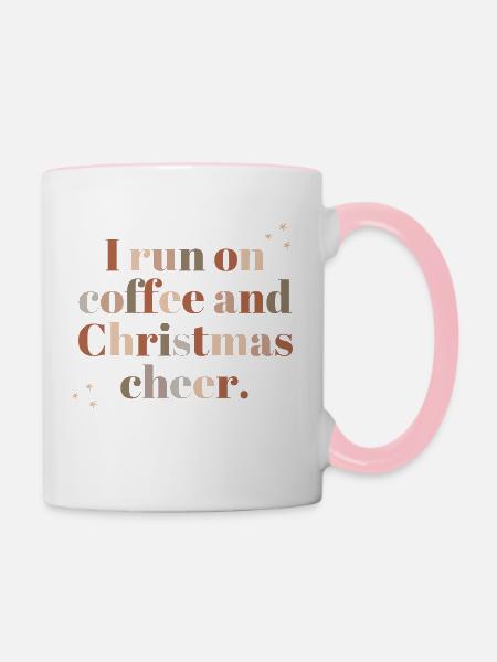 Coffee & Christmas cheer - Tasse zweifarbig - Weiß/Pink
