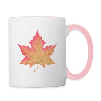 Autumn leaf - Contrasting Mug - white/pink - Right