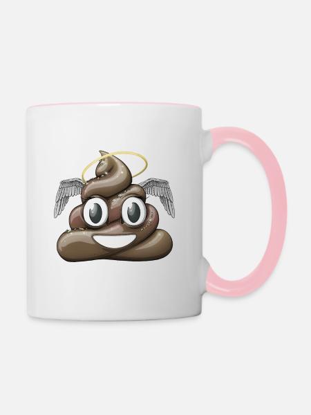 Haufen ab Kacke Engel - Tasse zweifarbig - Weiß/Pink